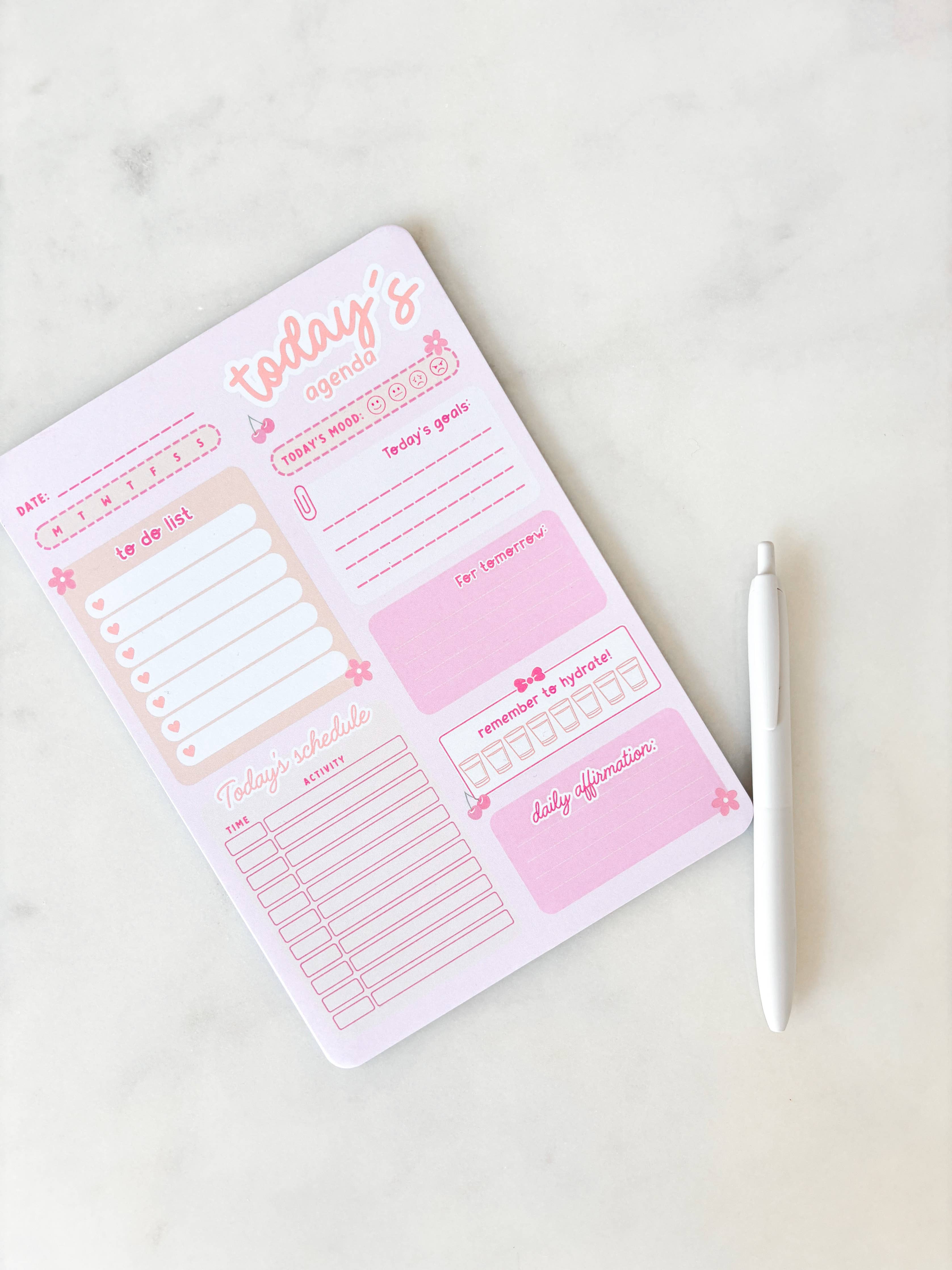 Daily Planner Notepad | A5 Notepad | Today's Agenda
