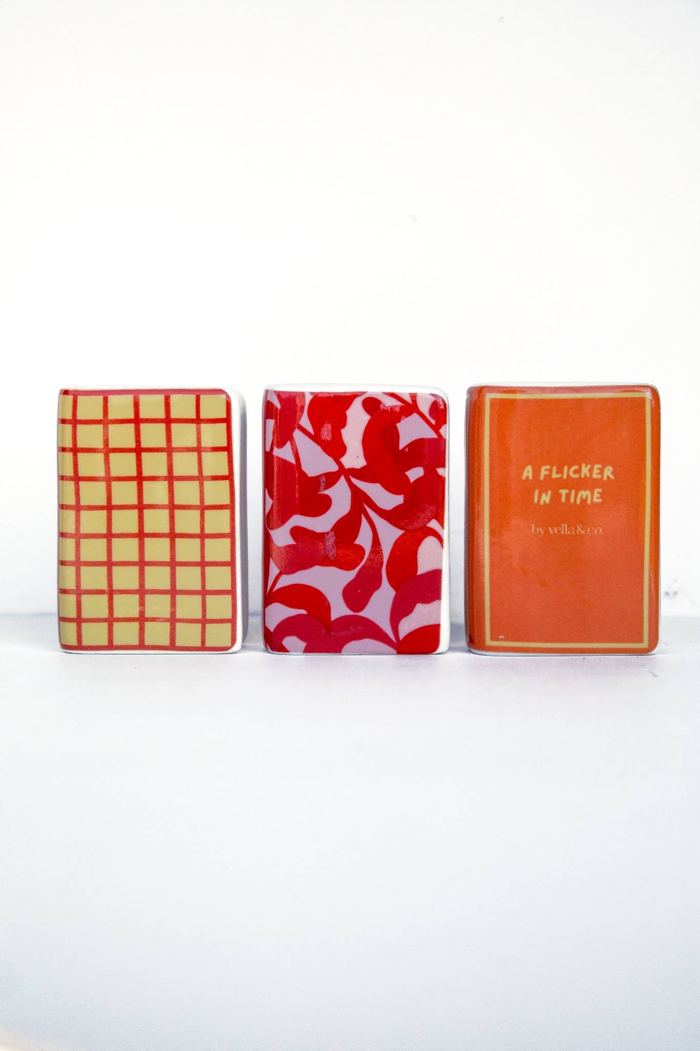 Ceramic Book-Shaped Match Holder & Bud Vase
