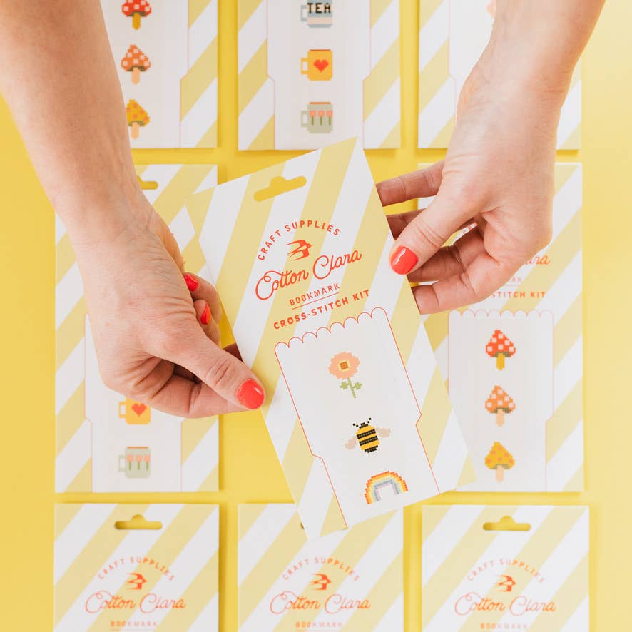 Craft Supplies Cotton Clara Bookish Counted Cross Stitch Bookmark Kit