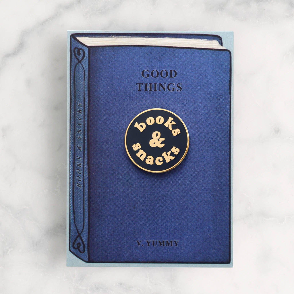 Alphabet Bags - Books & Snacks Enamel Pin