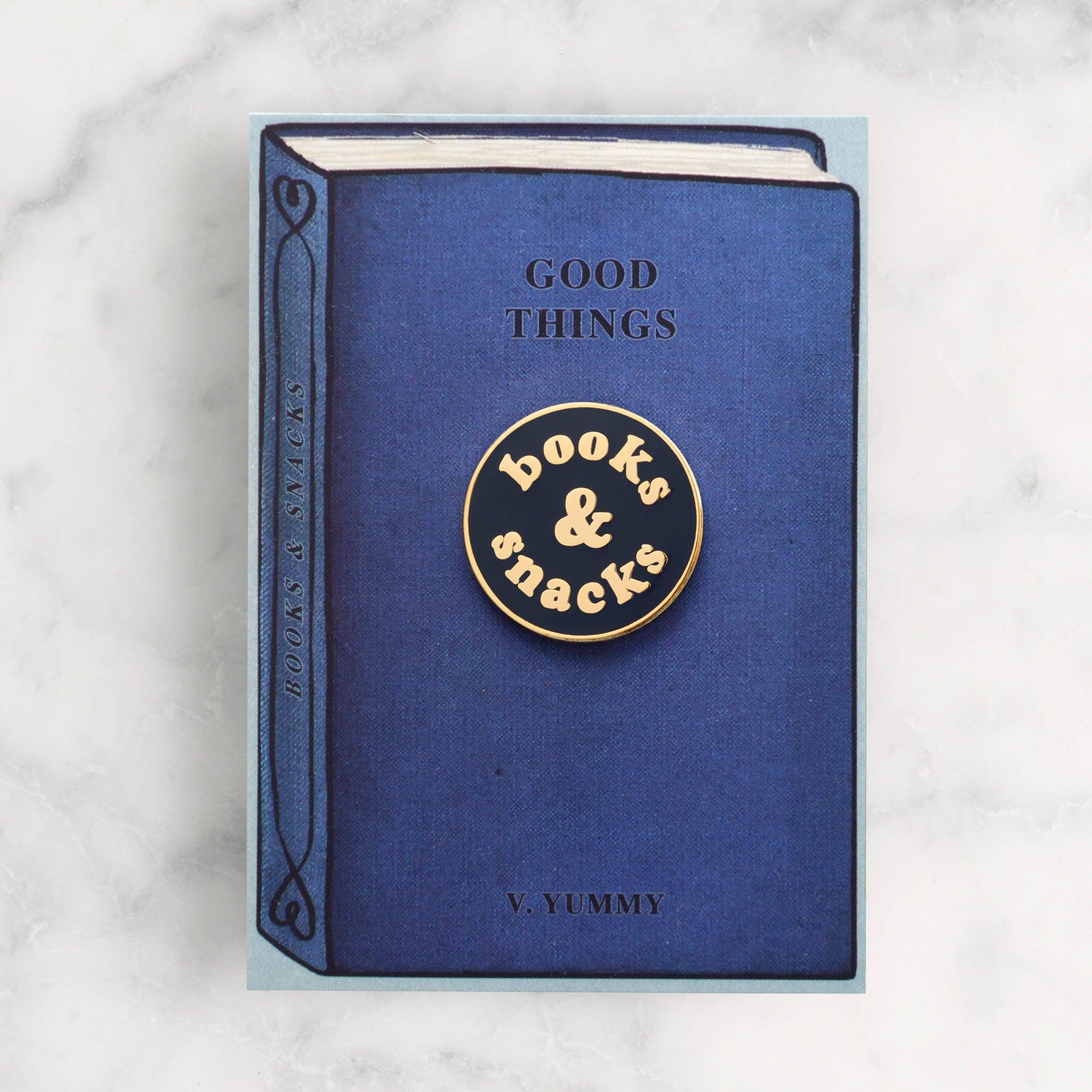 Alphabet Bags - Books & Snacks Enamel Pin