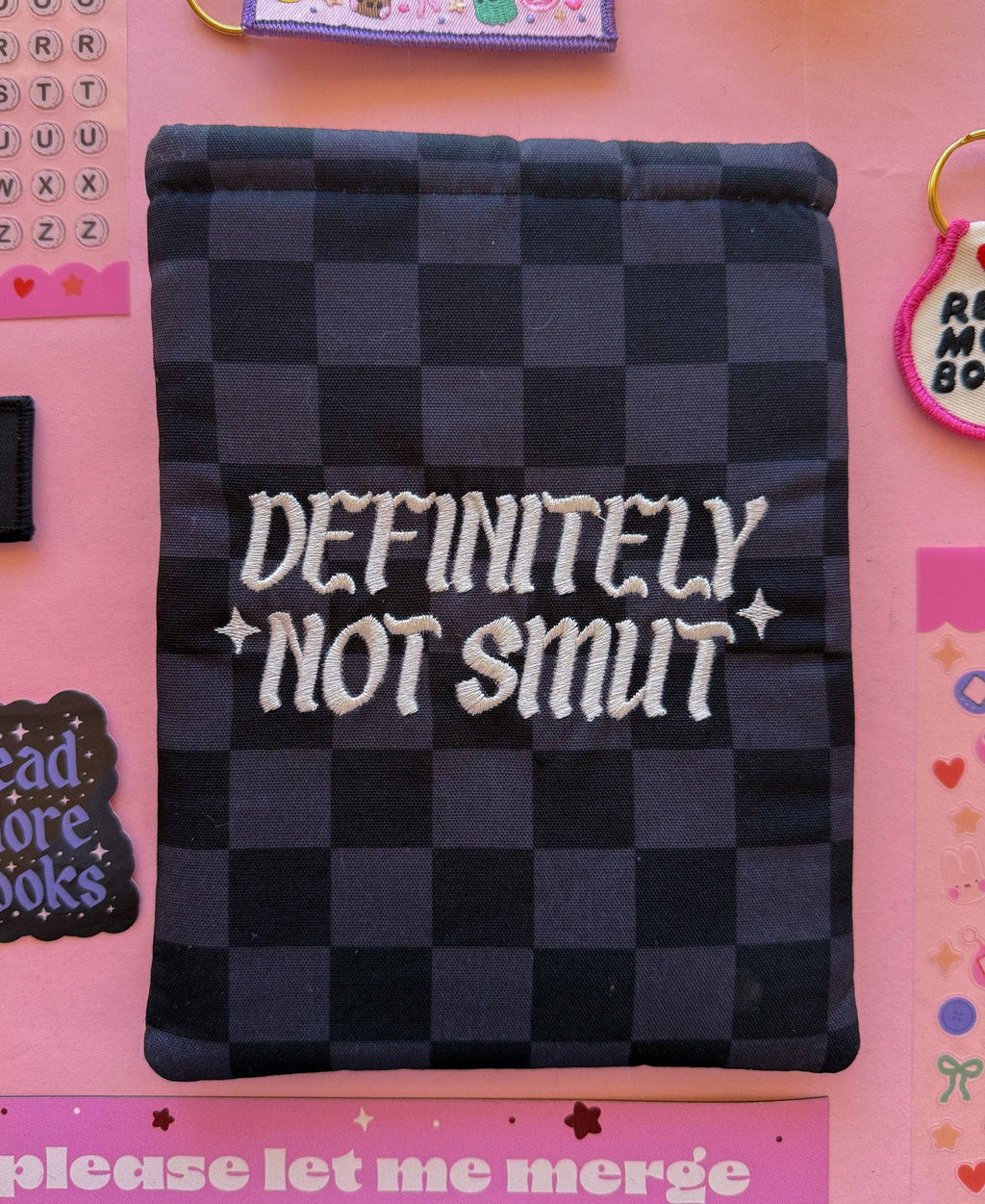 Checkered Definitely Not Smut Book & E-Reader Sleeve