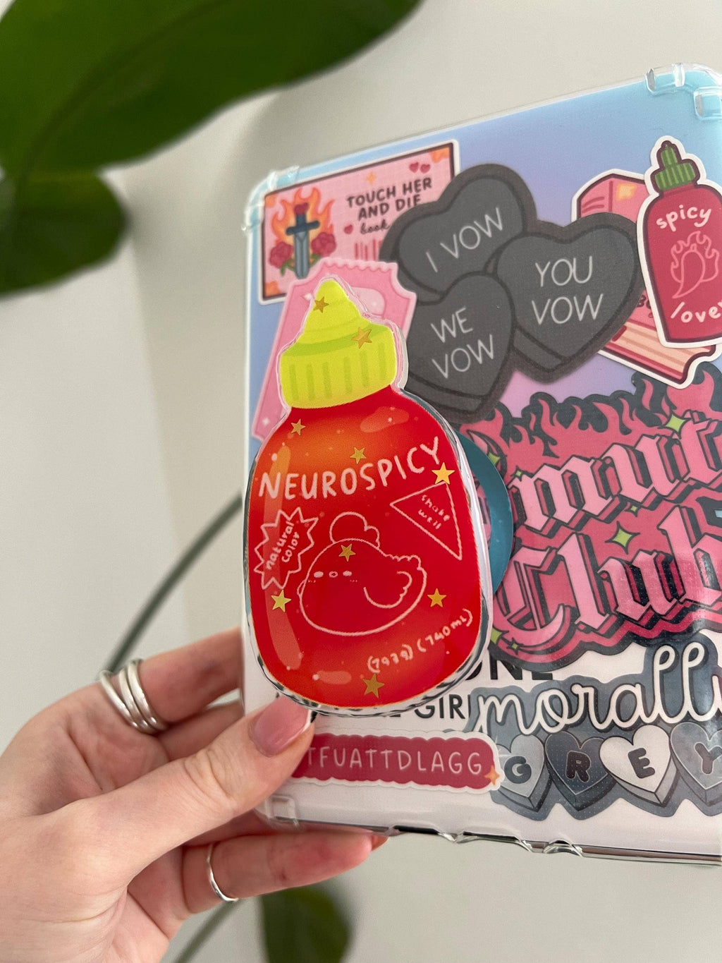 "Neurospicy" Luxury Magnetic Kindle Grip & Phone holder