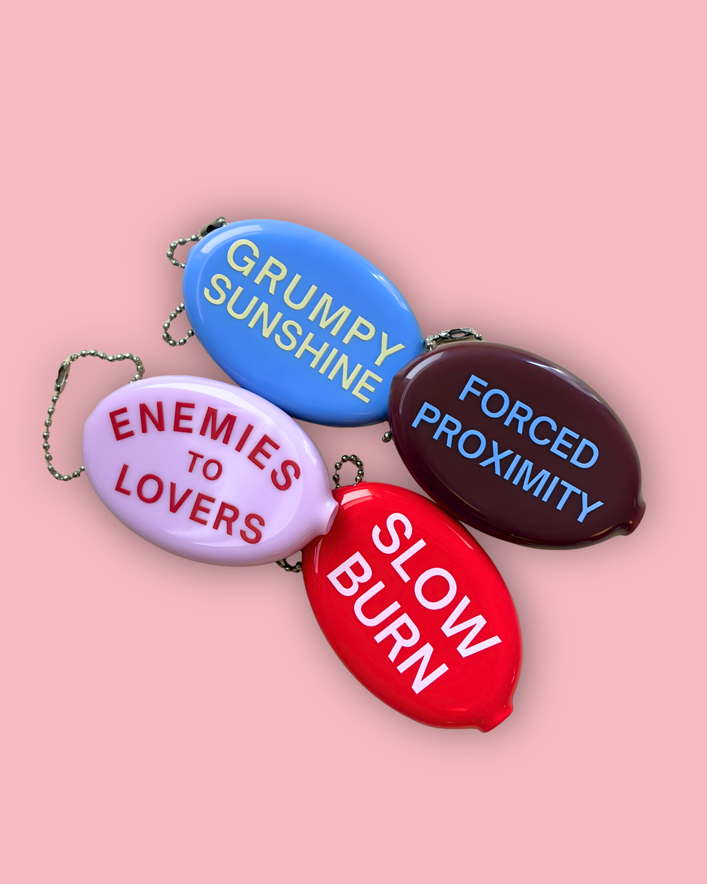 Retro Bookish PVC Coin Holder Keychain