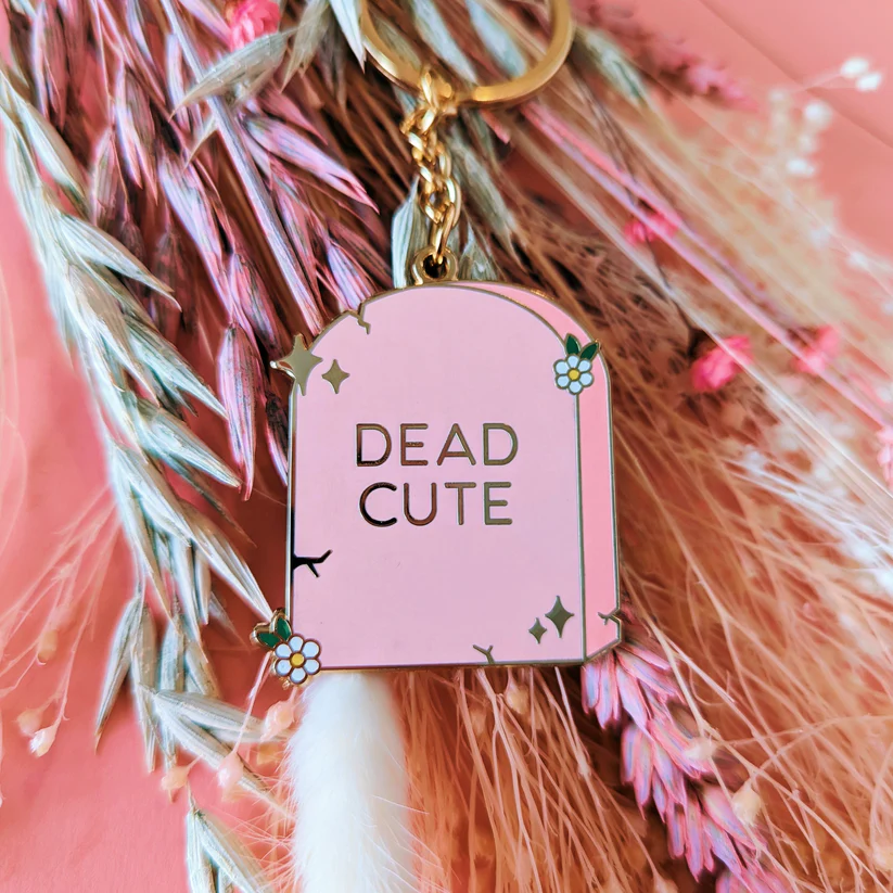 Dead Cute Tombstone Keyring