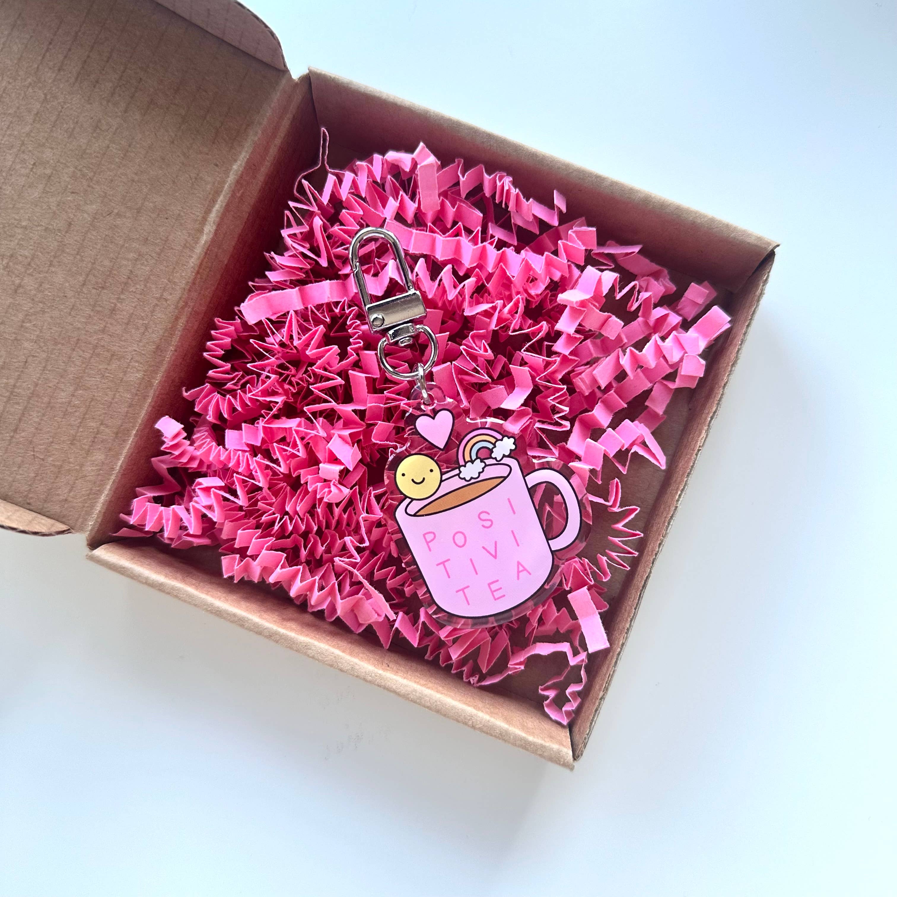 Positivity Cuppa Tea Pink Cute Positive Affirmation Gift