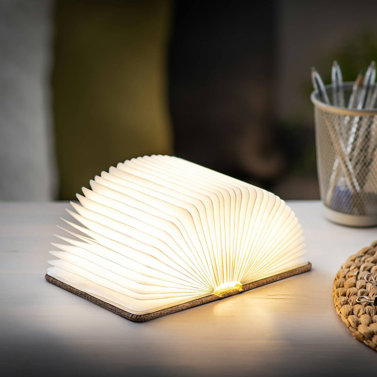 Gingko Linen Fabric Smart Book Light