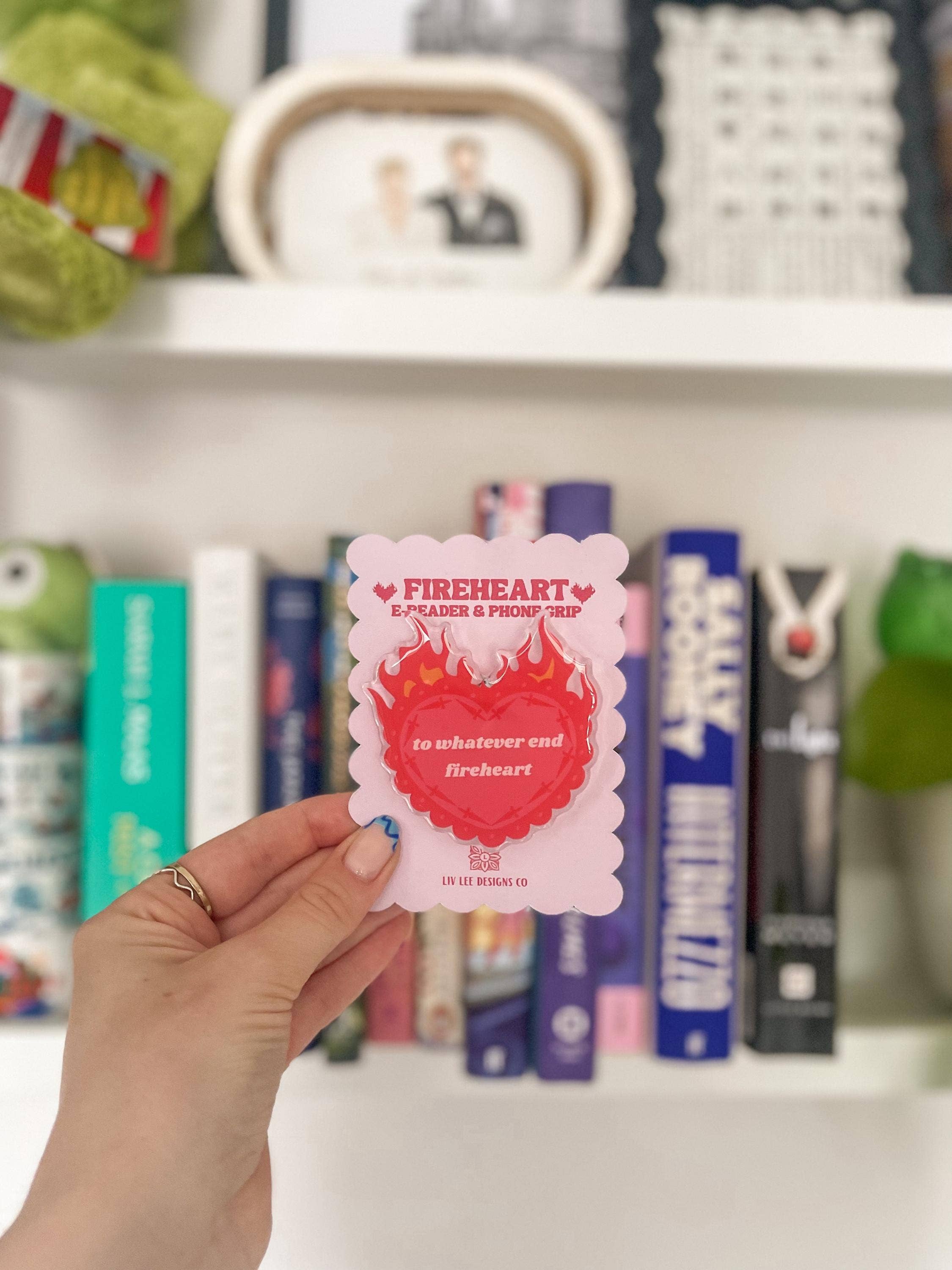Liv Lee Designs - Heart on Fire Romantasy Kindle & Phone Grip