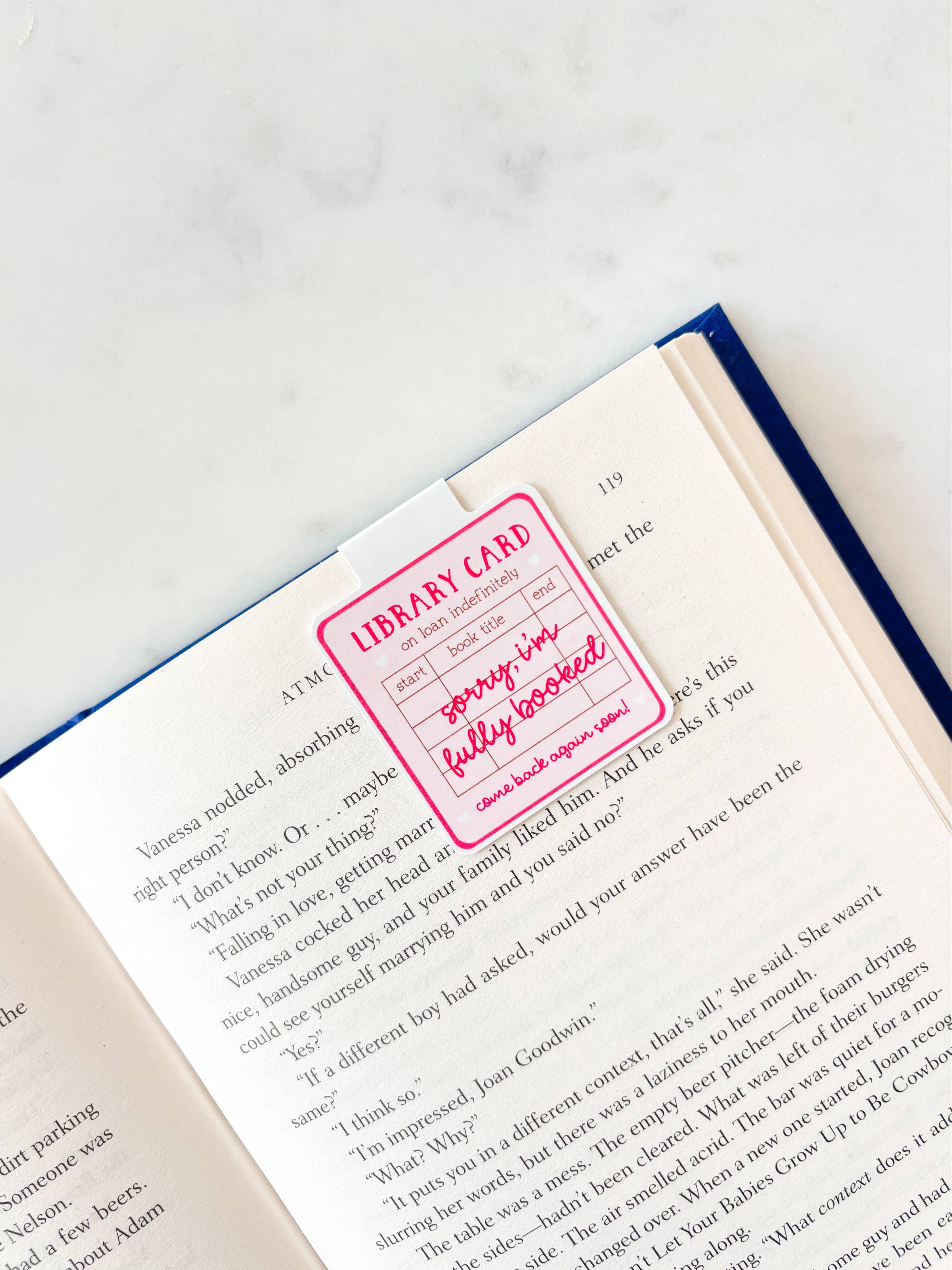Fleurs on Sunday - Library Card Fully Booked Magnetic Bookmark