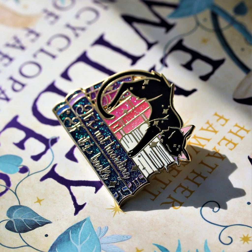Book Hoarder - book lover enamel pin