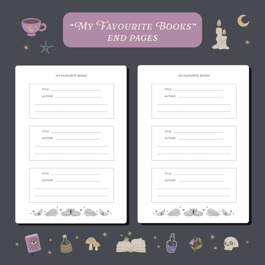 Whimsy Witch Reading Journal – 50 Book Review Notebook