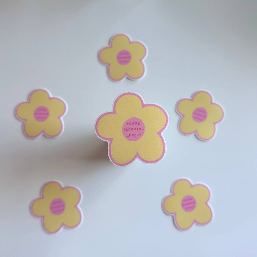 Dolly's Doodles - You’re Blooming Lovely Flower Sticker (Yellow)