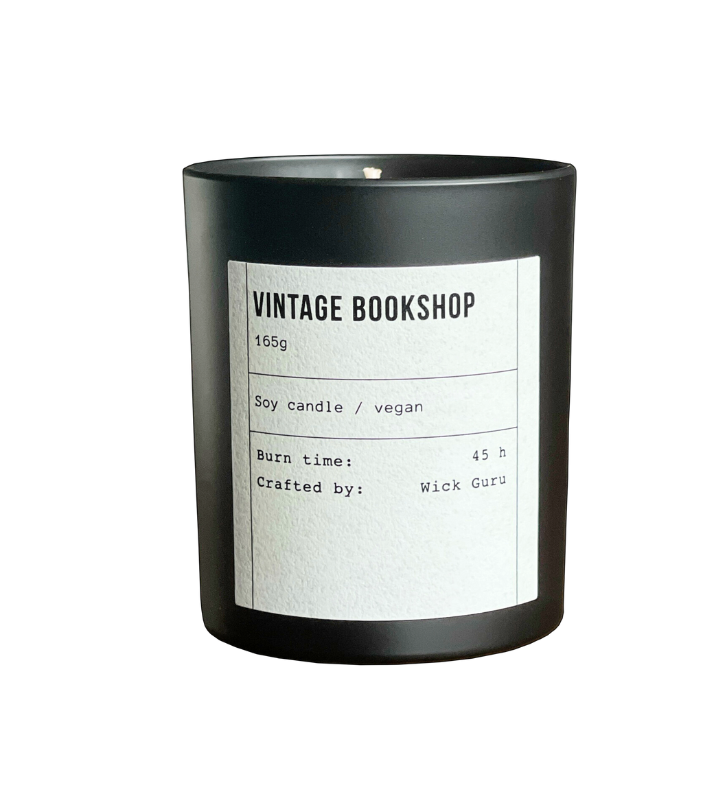Vintage Bookshop Candle – Literary Gift, Handmade