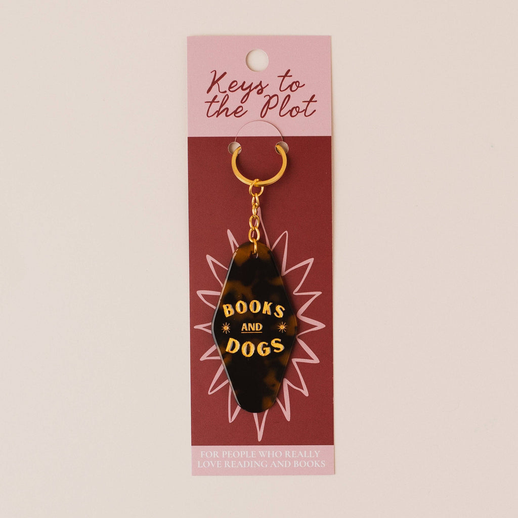 BOOKS AND DOGS Book Lover Motel Keyring