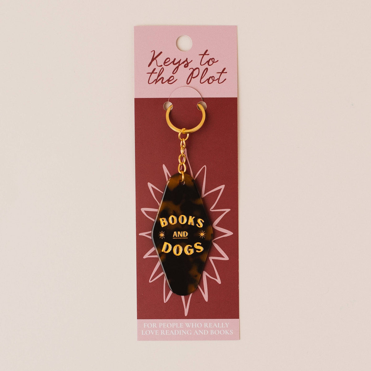 BOOKS AND DOGS Book Lover Motel Keyring