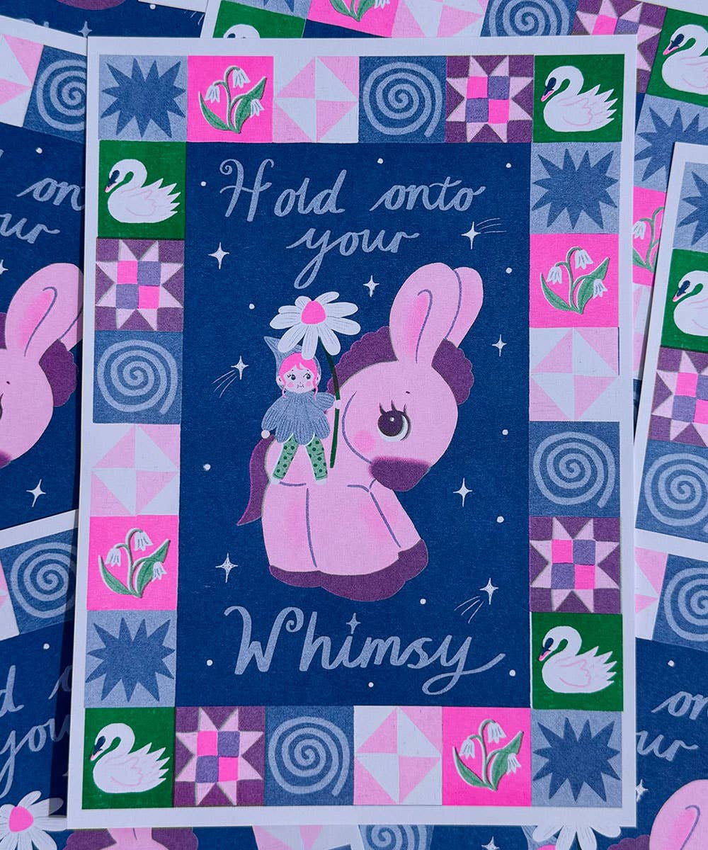 Hold Onto Your Whimsy A4 Risograph Print