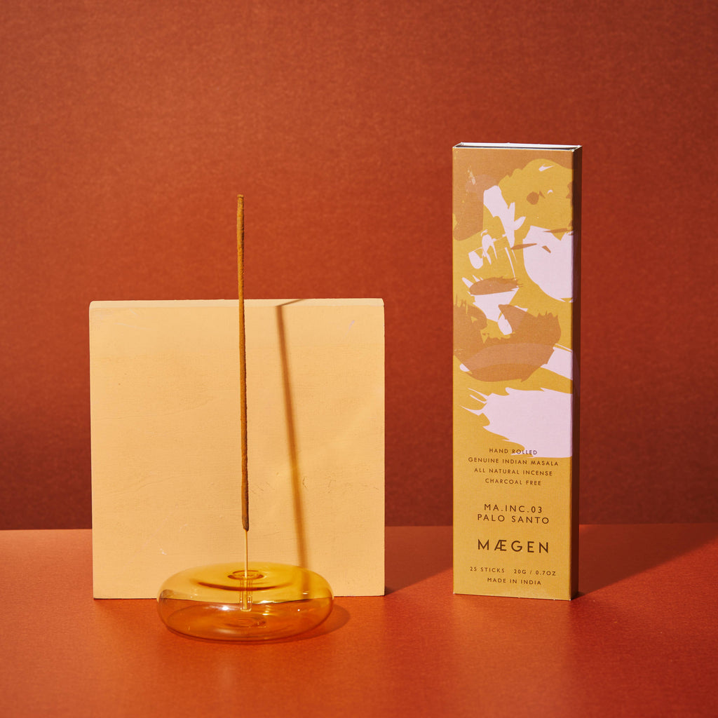 MÆGEN - Hand Blown Glass Incense Holder Yellow