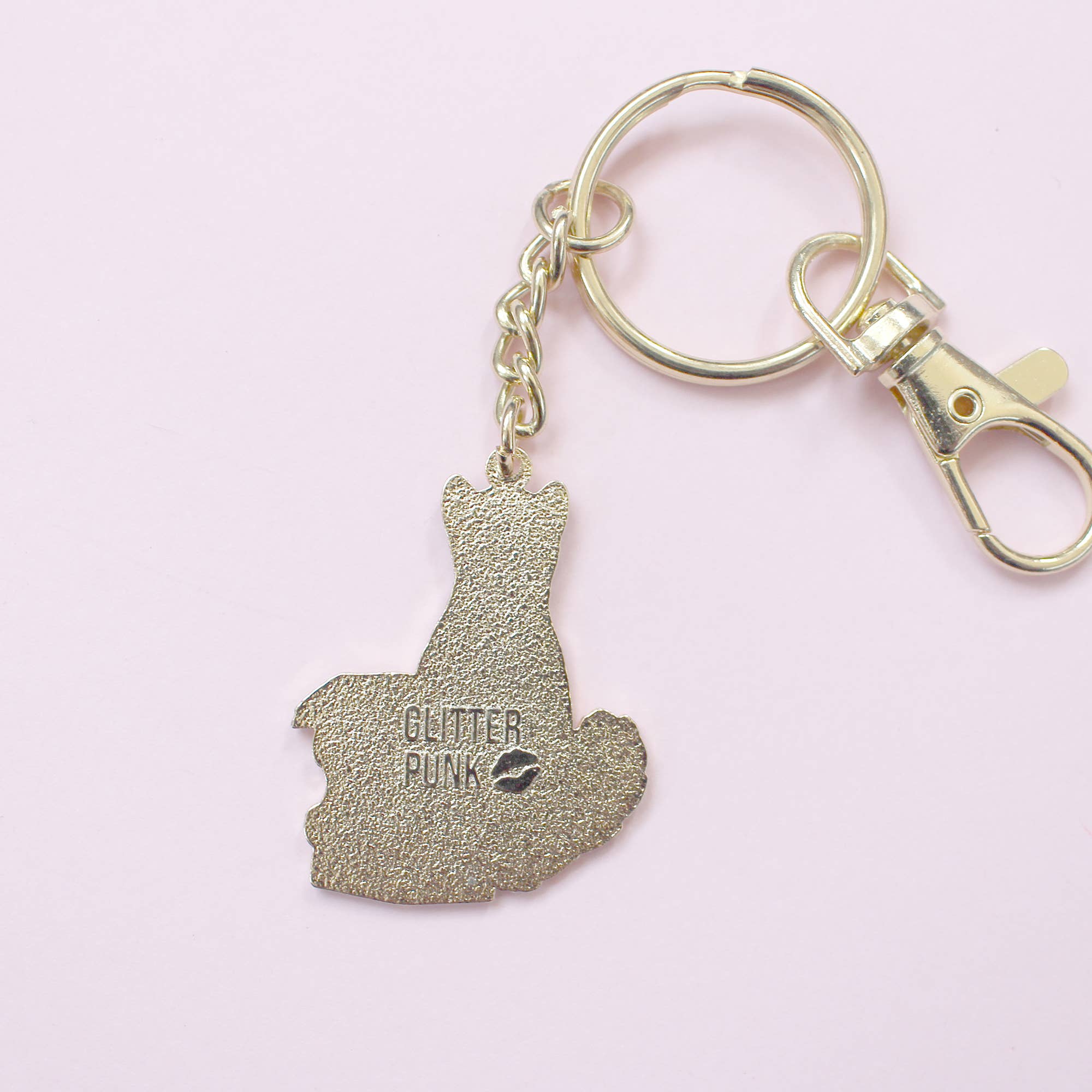 Glitter Punk - Just One More Page cat Key Chain