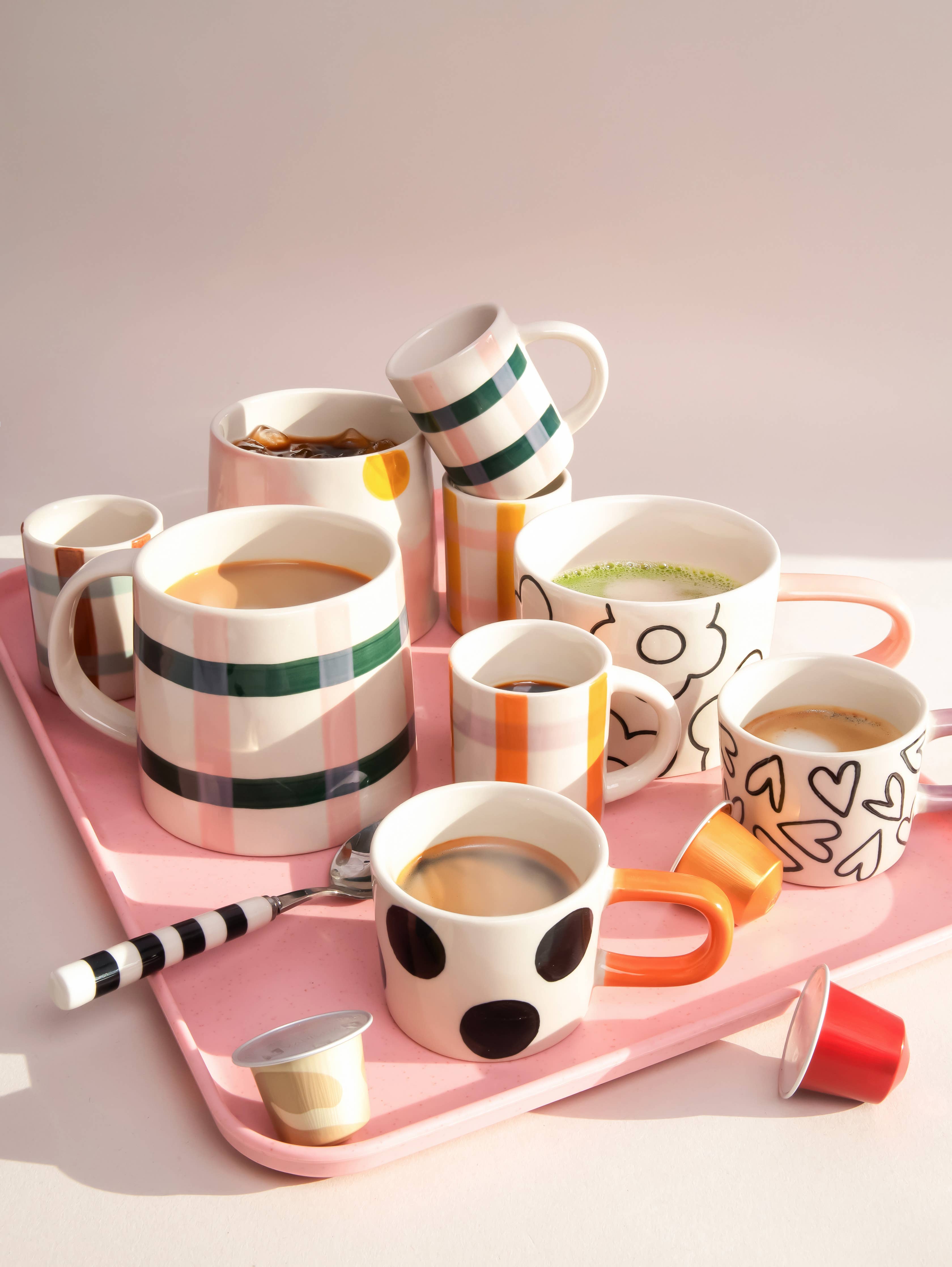 Caroline Gardner - Pink/Teal Check Large Mug