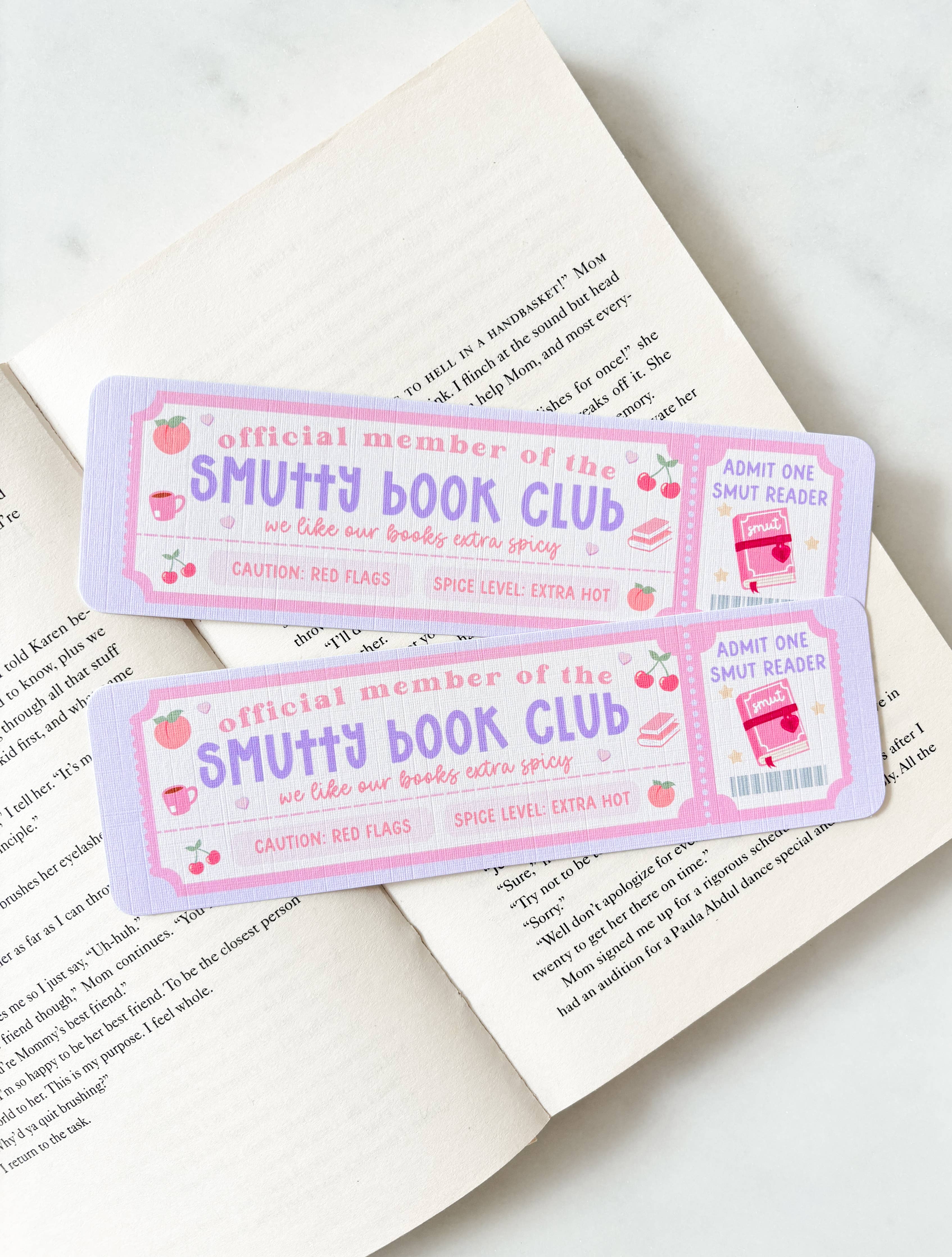 Smutty Book Club Ticket Bookmark