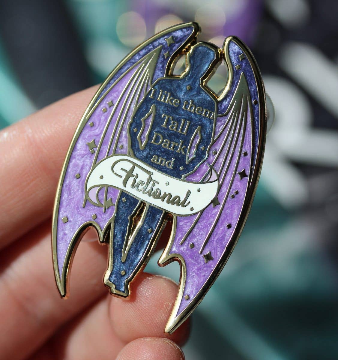 Geek and Artsy - Tall Dark and Fictional Enamel Pin
