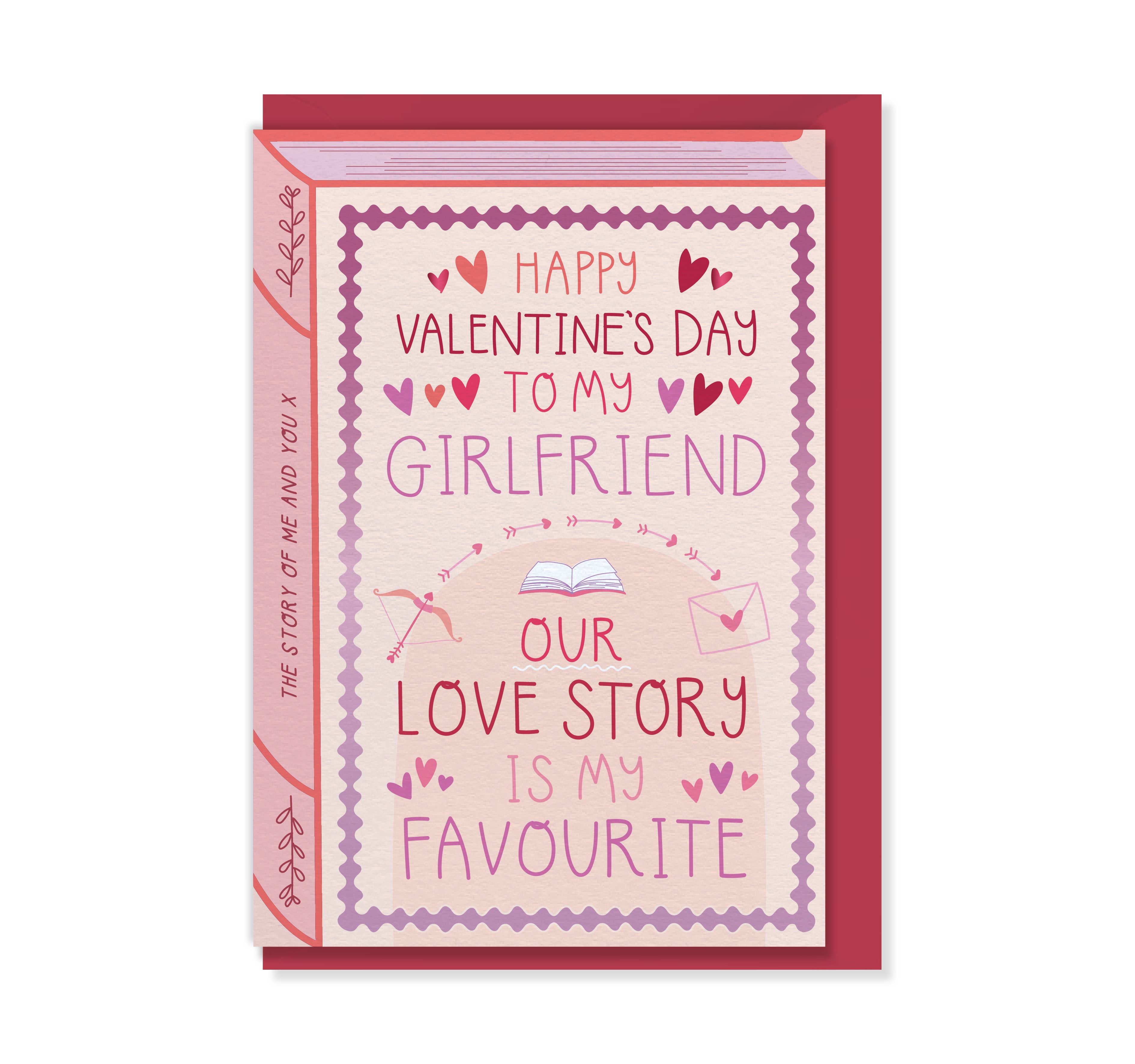 Valentine's Girlfriend - Our Love Story – Book Greeting Card