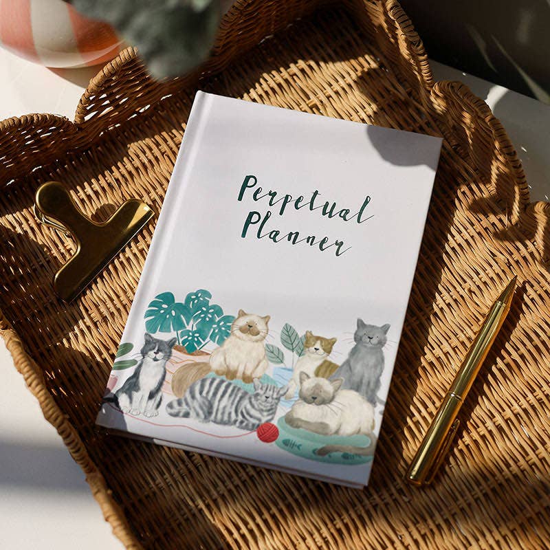Daily Planner | Cat Themed Undated Diary | Notebook | 2026