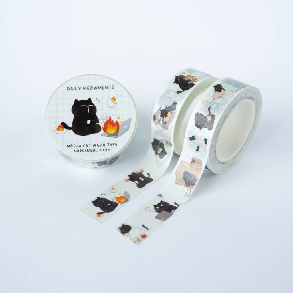 Daily Meowments Black Cat Washi Tape