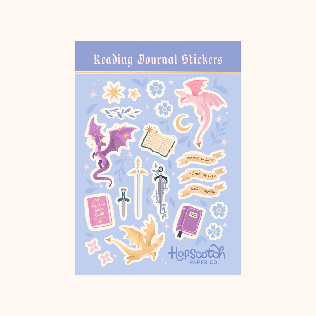 Hopscotch Paper Co. - Dragon Reading Journal Sticker Sheet