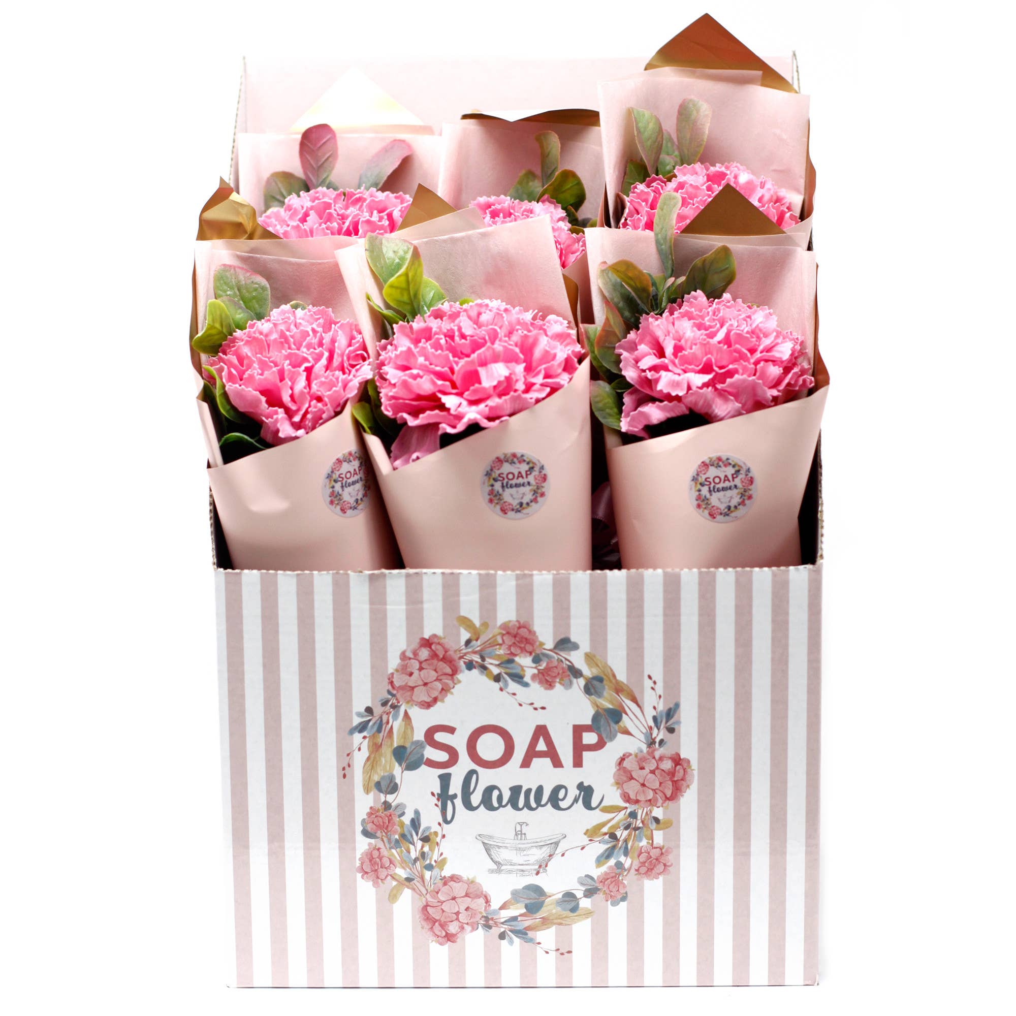 Soap Flower - Pink Carnation Bouquet