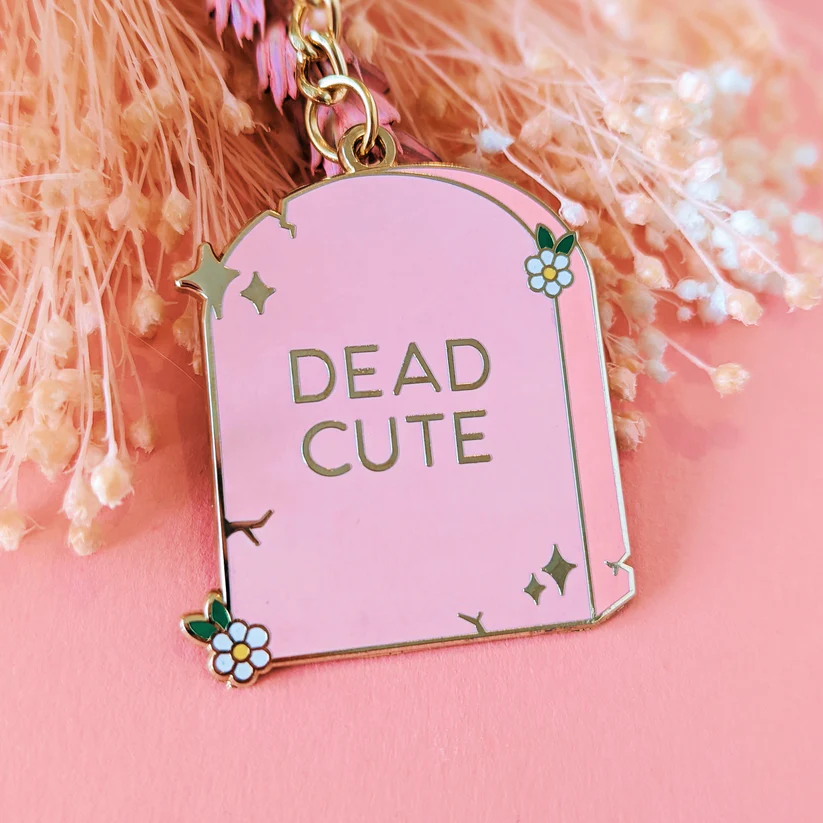 Dead Cute Tombstone Keyring
