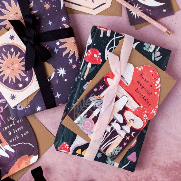 Mushroom Gift Wrap | Mushrooms Wrapping Paper Sheets