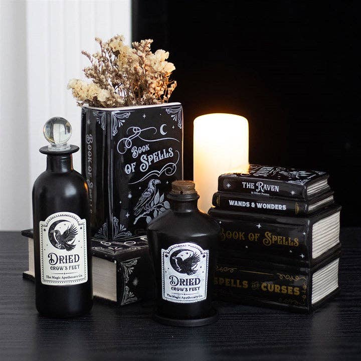 Book of Spells Gothic Halloween Flower Vase