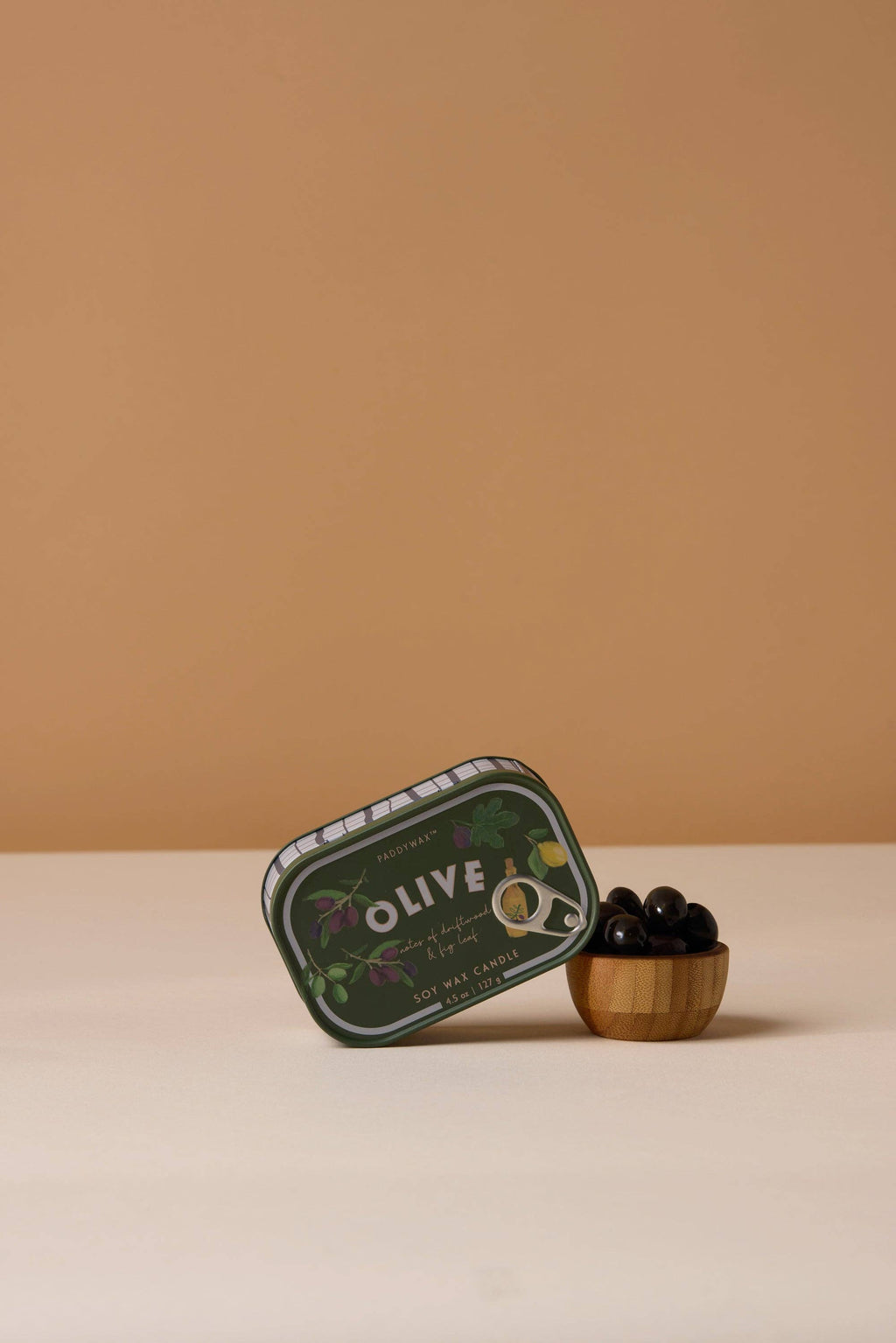 Paddywax Bistro 4.5oz/127g Olive Printed Tin Candle - Fig  Olive