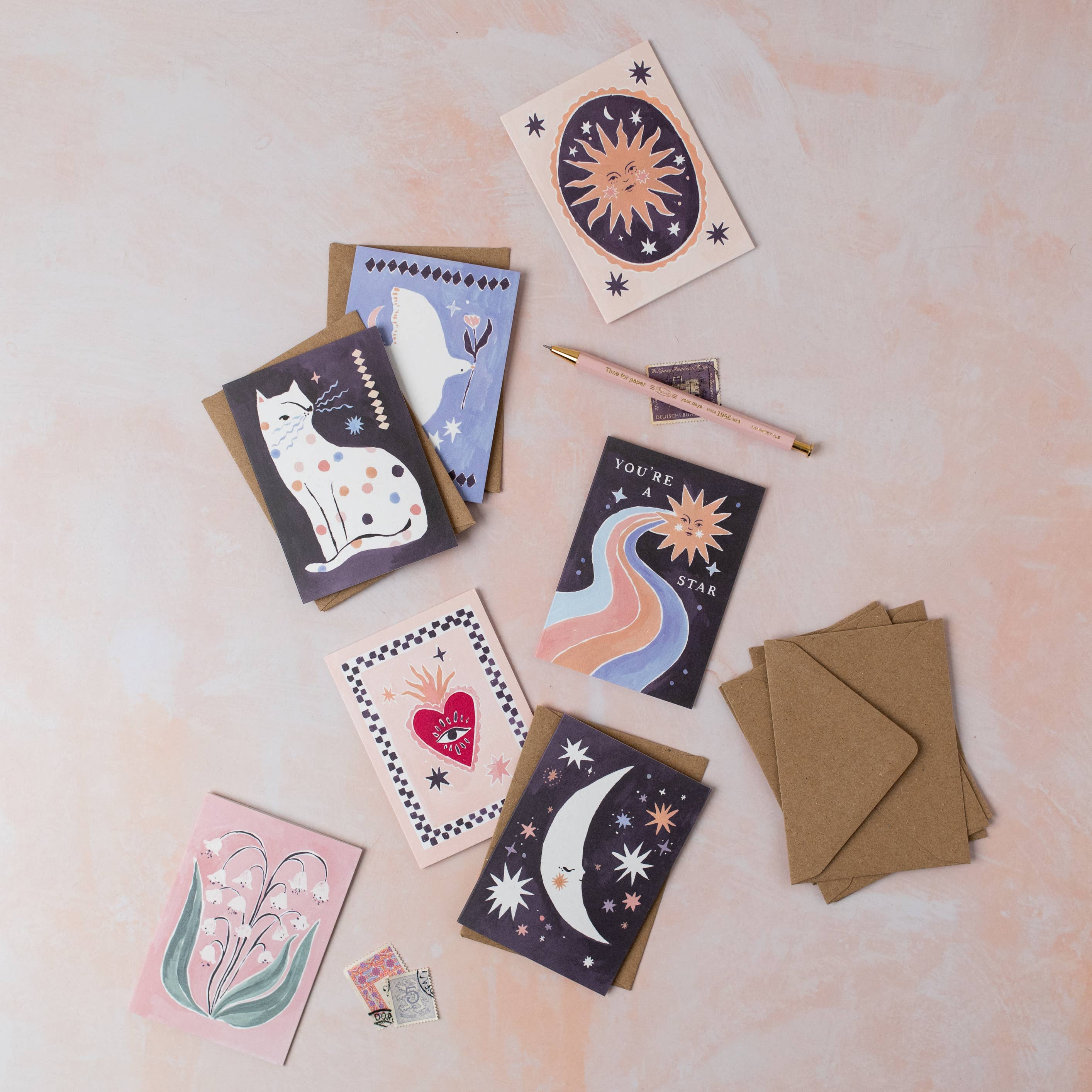 Dotty Cat Mini Card | Blank Card | Mini Greeting Cards