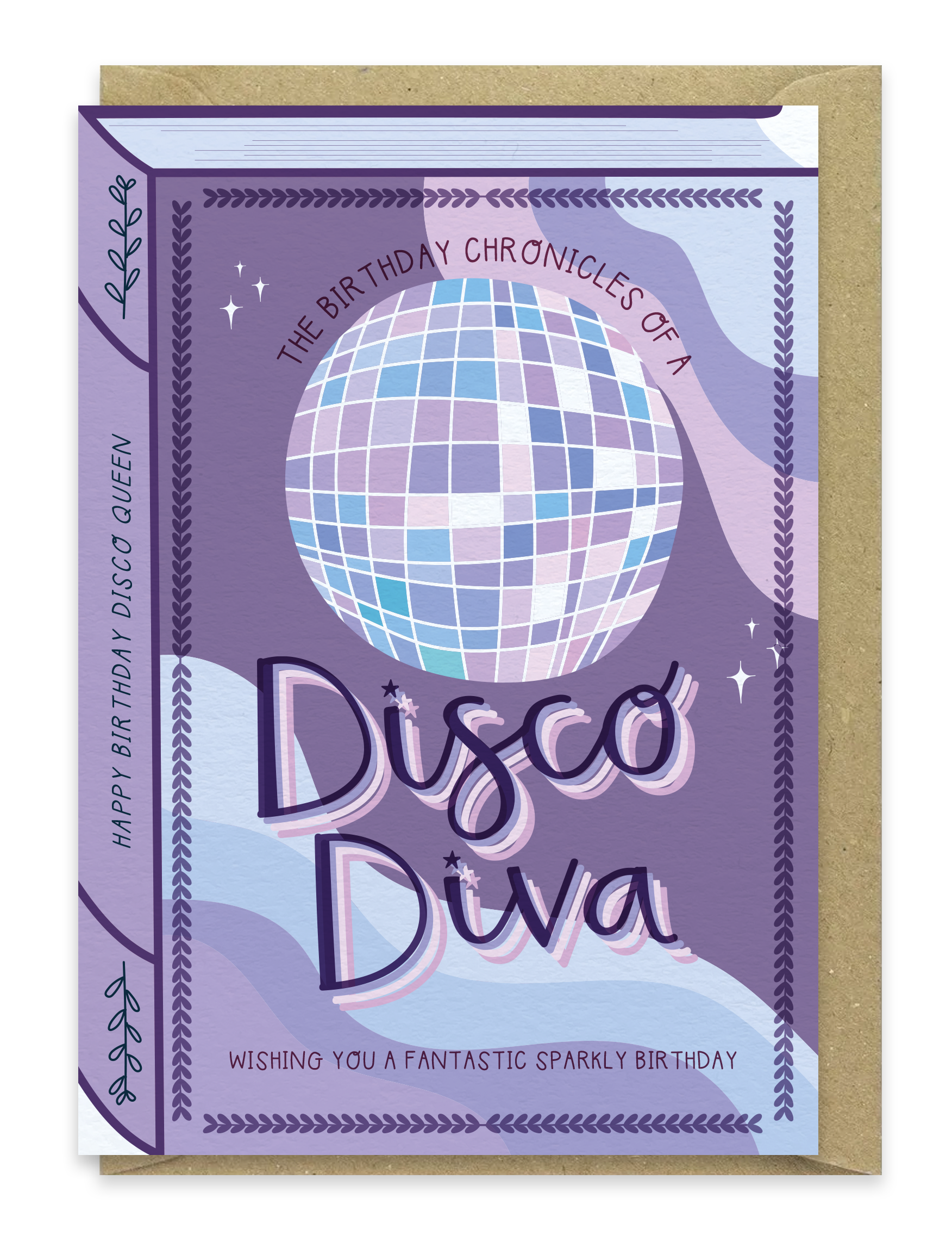 Disco Diva Disco Ball – Luxury Book Birthday Card
