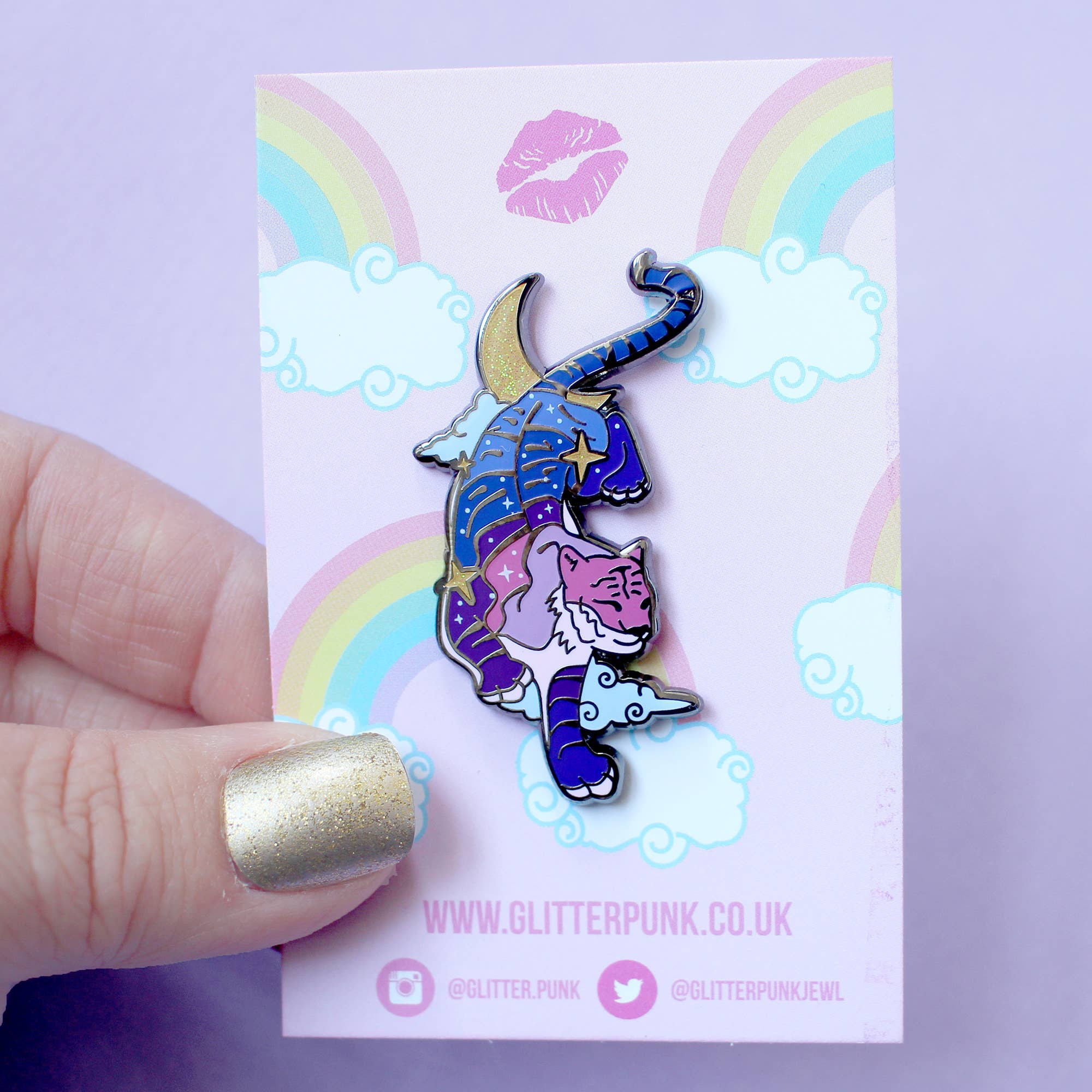 Glitter Punk - Celestial Tiger Enamel Pin