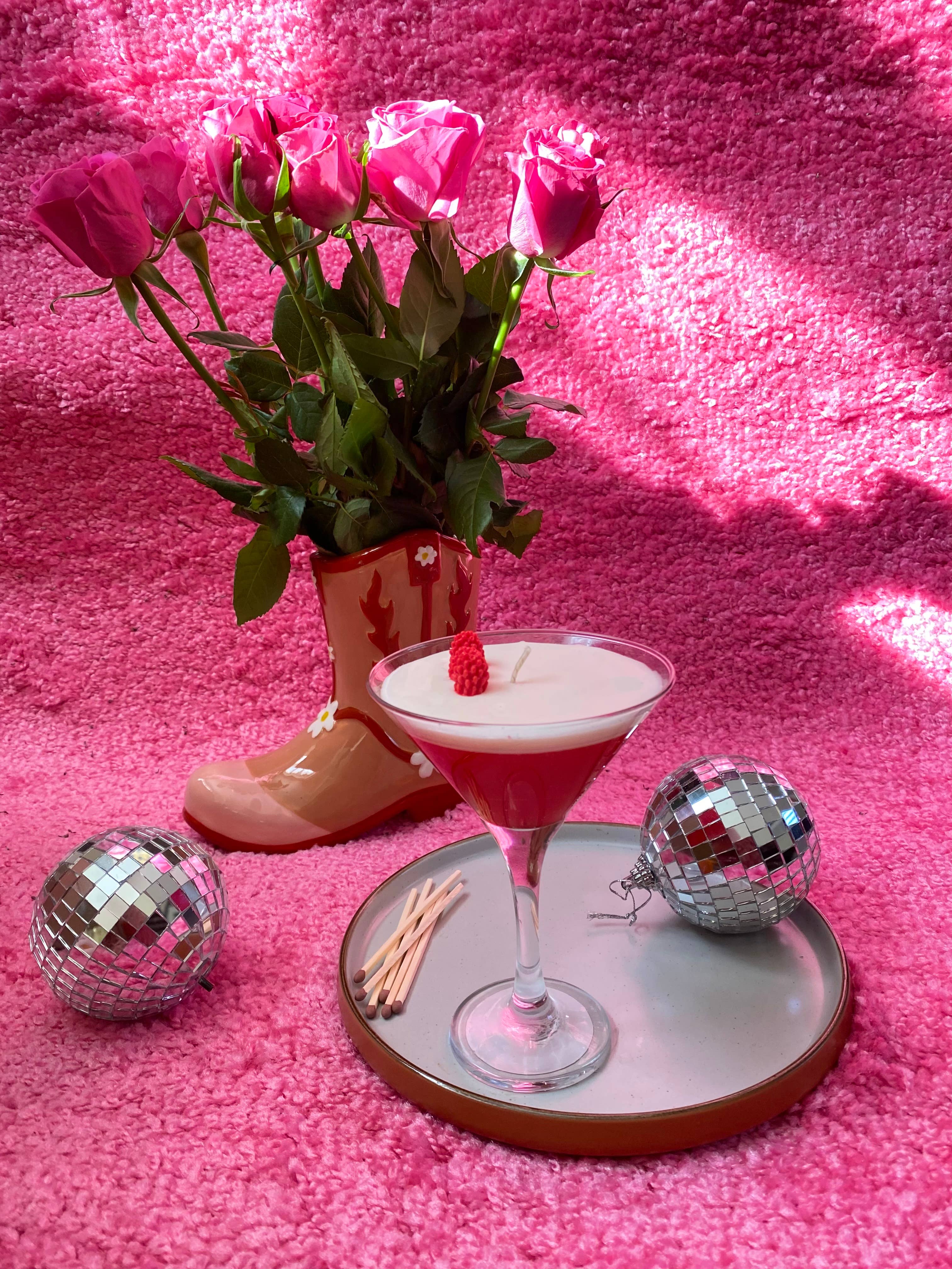 Raspberry Martini Cocktail Candle