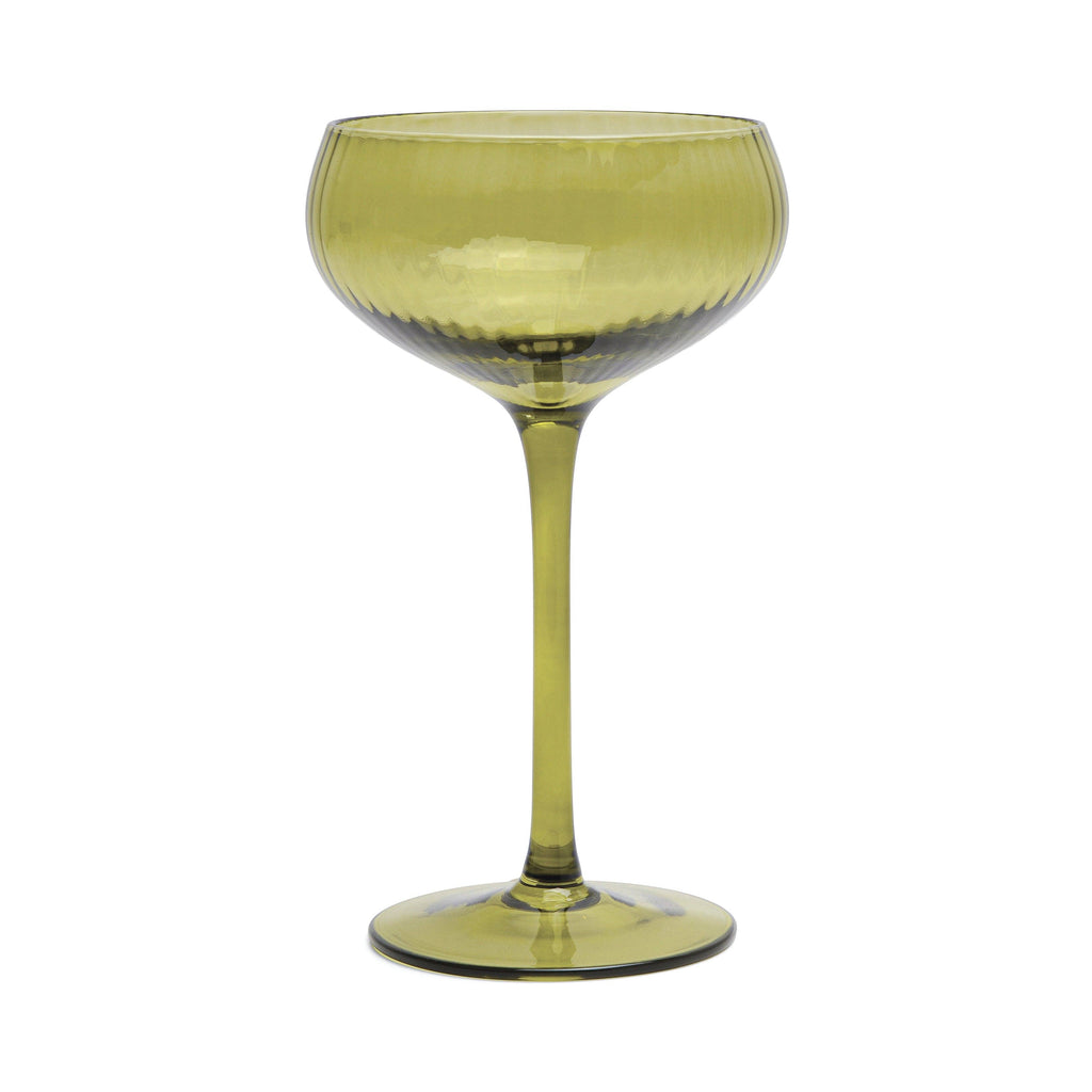 Here's How The Lou Coupe Glass - Set of 2 Olive
