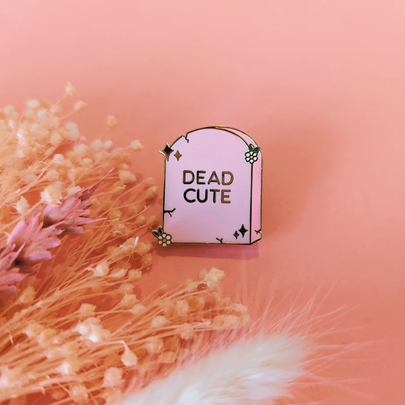 Dead Cute Tombstone Enamel Pin