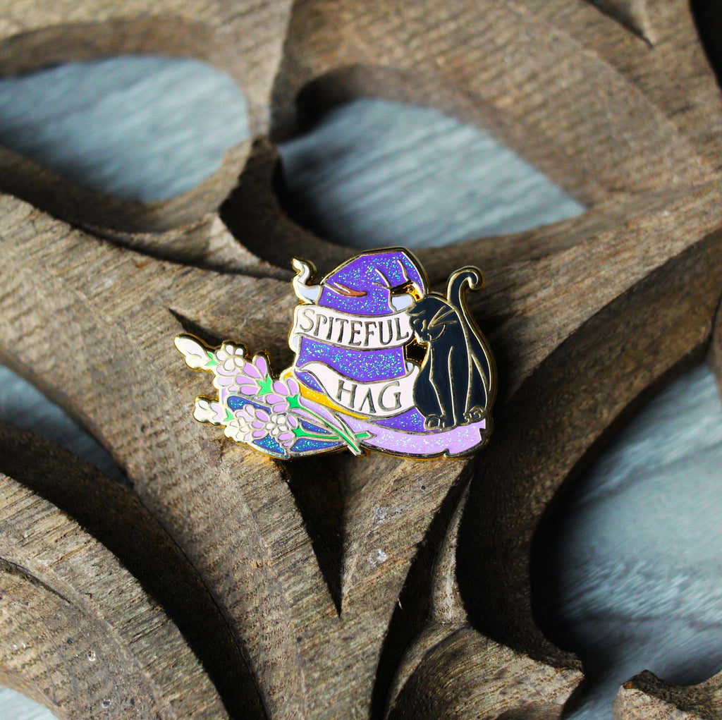 Spiteful Hag feminine rage enamel pin