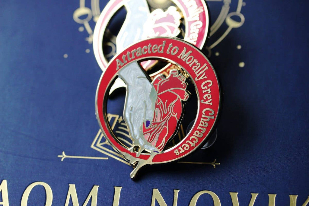 Morally Grey- book lover enamel pin