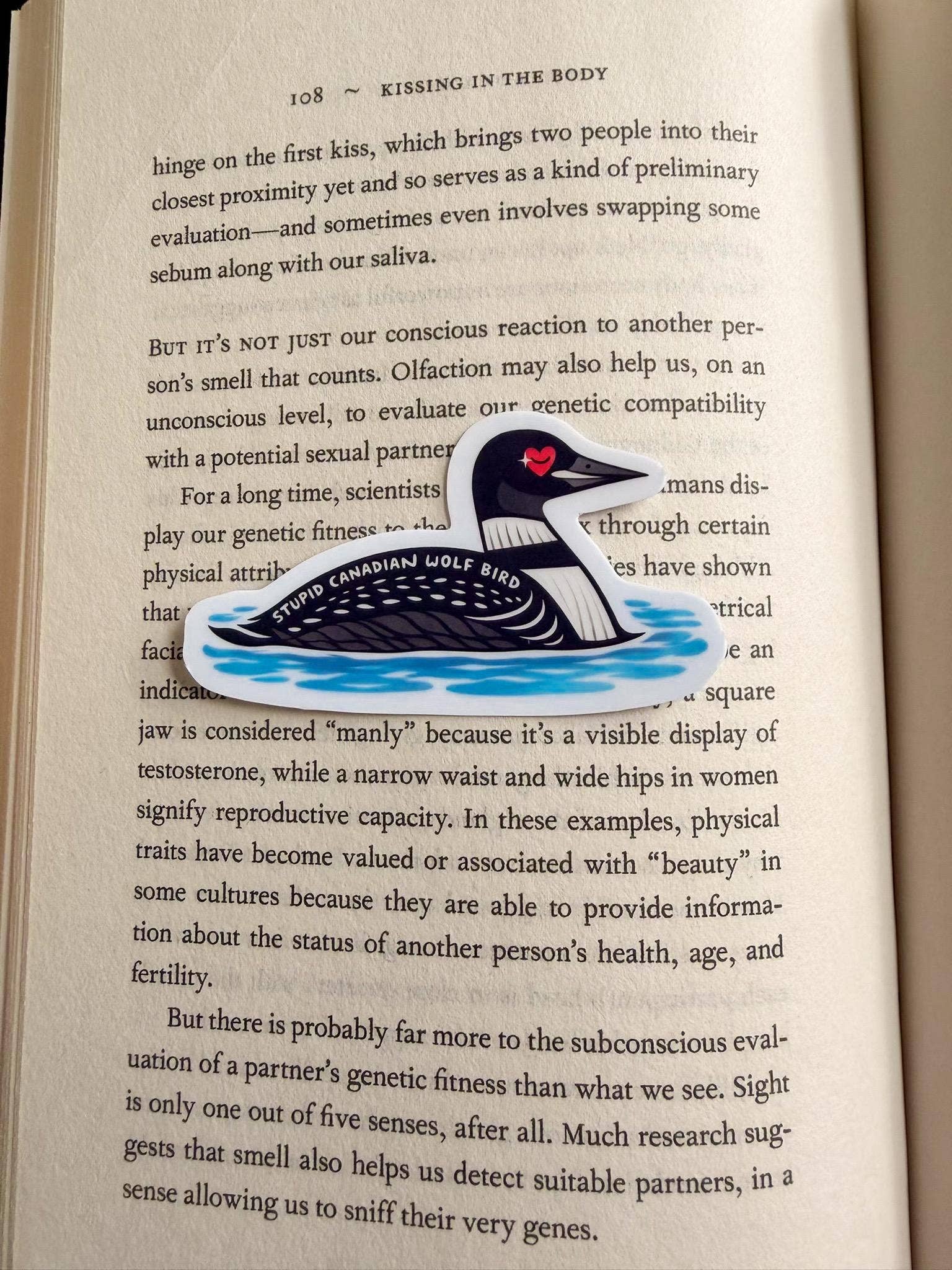 Loon Bird Sticker Hockey Romance