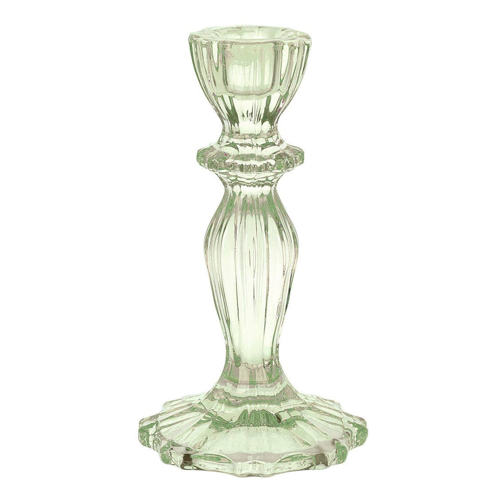 Green Glass Candle Holder | Summer Hosting Decor |
