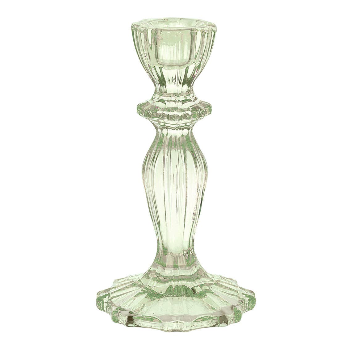Green Glass Candle Holder | Summer Hosting Decor |