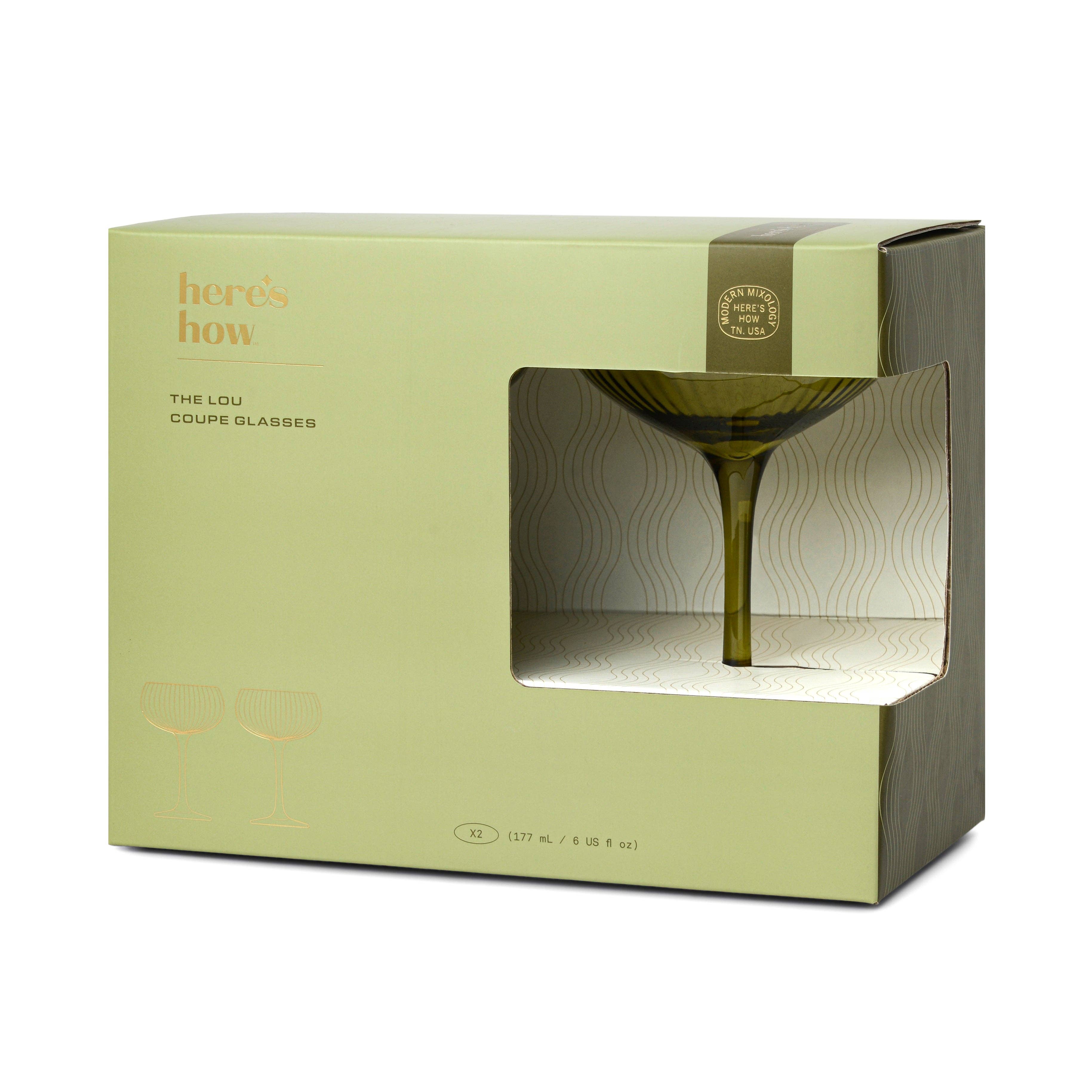 Here's How The Lou Coupe Glass - Set of 2 Olive