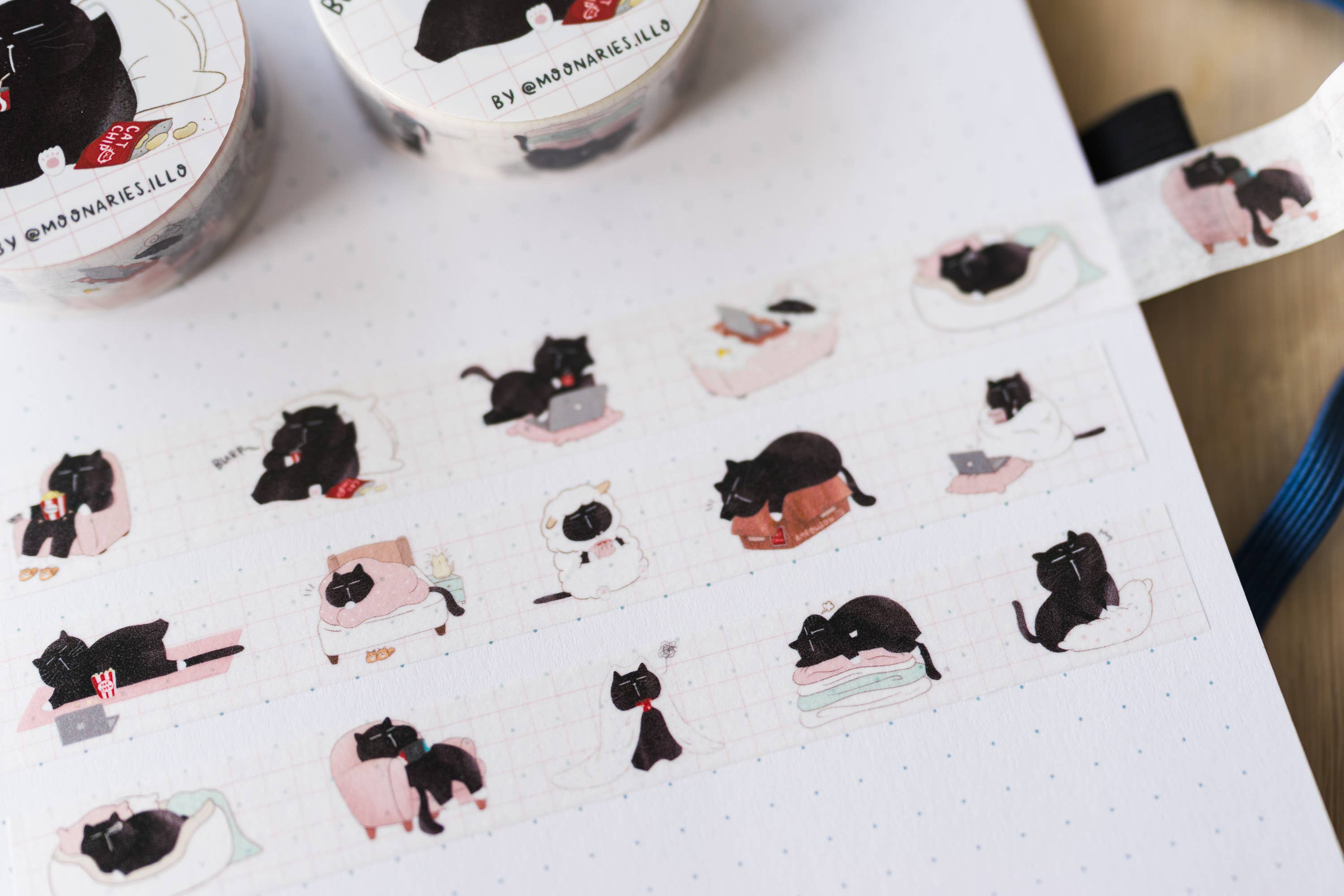 I am not lazy... funny black cat washi tape
