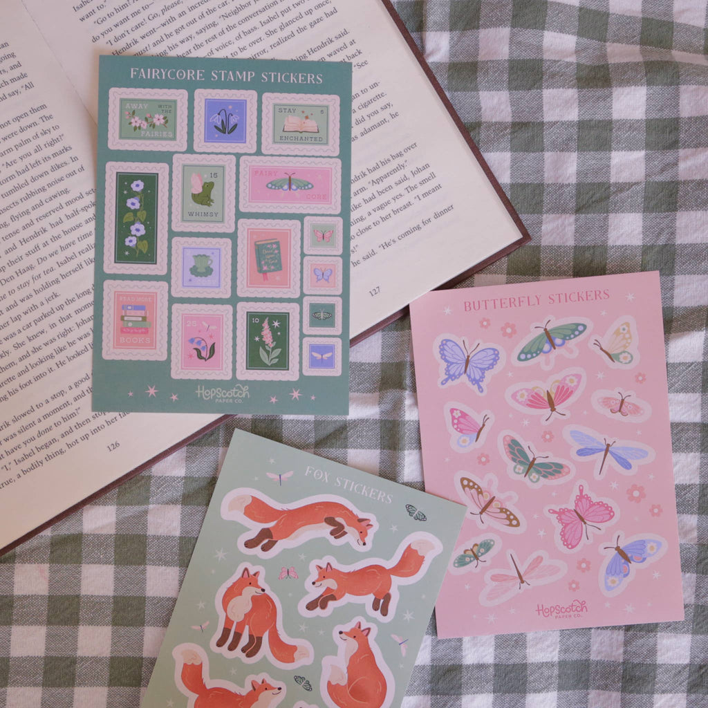 Foxes Sticker Sheet - Fantasy Book Gifts