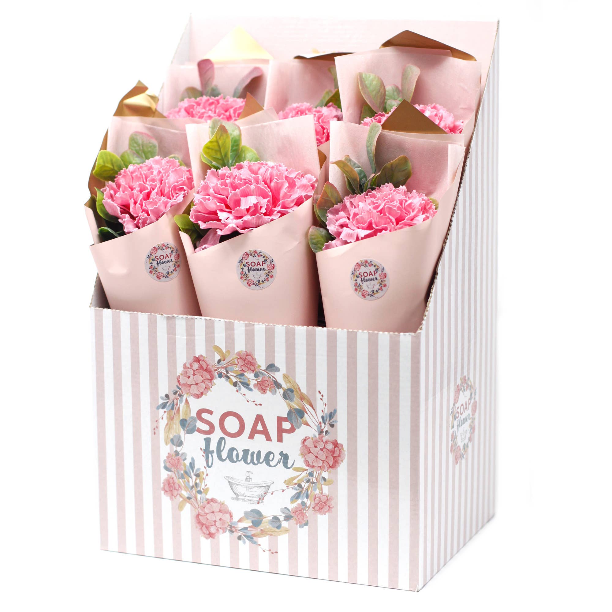 Soap Flower - Pink Carnation Bouquet