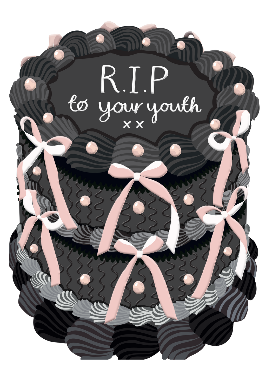 RIP to your youth - Birthday Cake Shaped Greeting Card